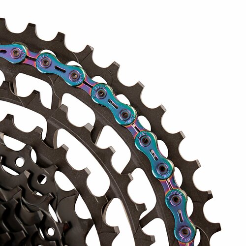 велосипедная цепь серебристая цепь для горных велосипедов shimano sram скорость 8 9 10 11 10000 л 6 7 8s 9s Велосипедная цепь SUMC 12 speed SX12SL RAINBOW 1/2x11/128 126L суперлайт 244 г (SHIMANO M9100 / KMC DLXC12) ГОСТ 30442-97 ISO 9633 /уп 25/