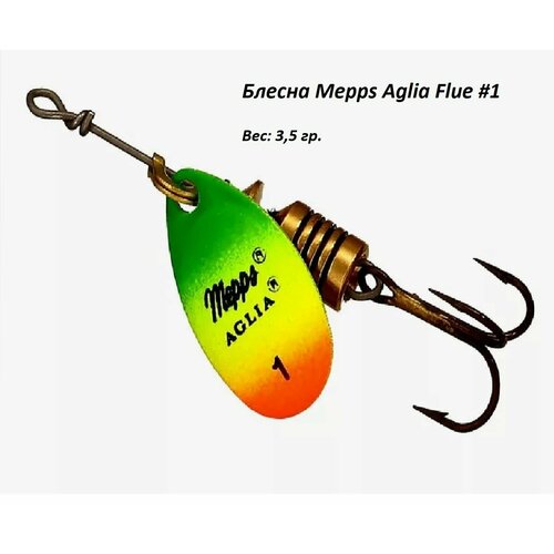 Блесна вращающаяся Mepps AGLIA FLUO Tiger №1 блесна вращающаяся mepps aglia fluo 2 tiger комплект из 1 штука