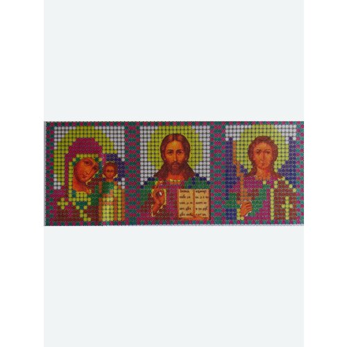 Вышивка бисером Три иконы Казанская, Иисус, Архангел Михаил