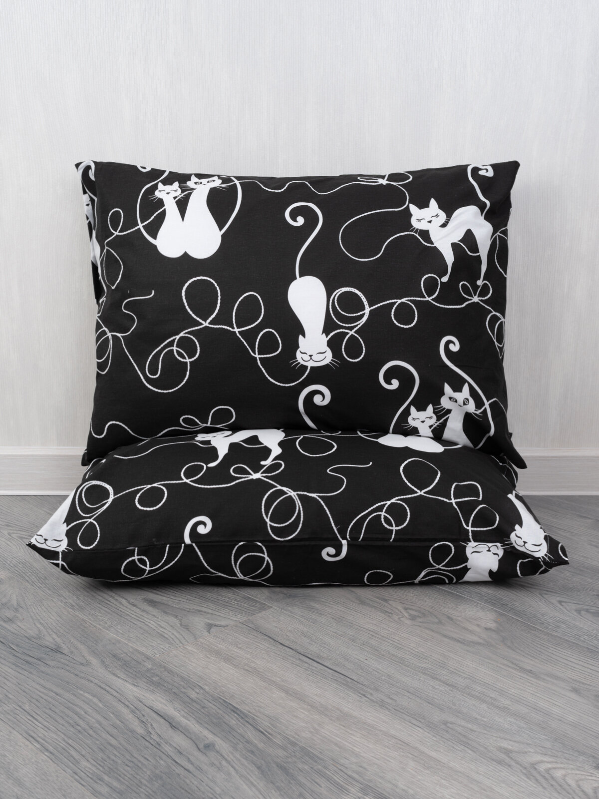 фото Наволочки с кошками 50х70 - 2 штуки на молнии, ткань поплин , хлопок 100%