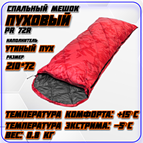 Cпальный мешок пуховый Premier Fishing 72R (до-5C)