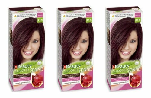 MM Beauty Краска для волос Color Sense, тон S13 Махагон, 125 гр, 3 упаковки /