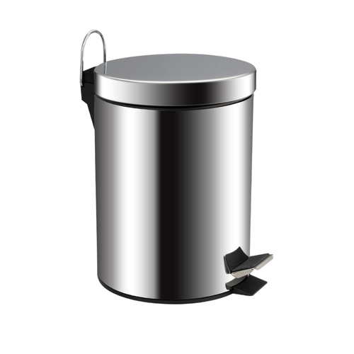 Ведро круглое 5л из нержавеющей стали с педалью хромированное 1745₽