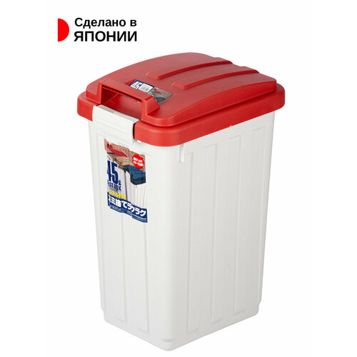Мусорное ведро с крышкой, 45 л, 42,3х31,6х64,5 см. (красное)