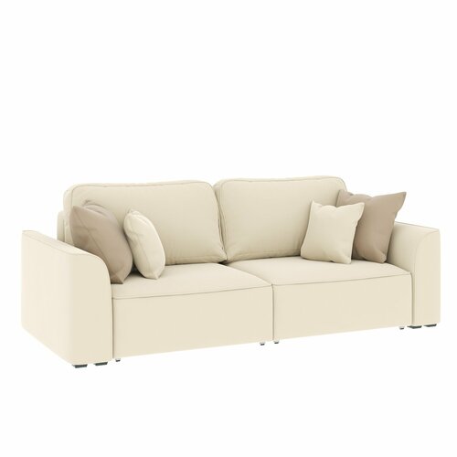 Диван-еврокнижка Сиэтл в кремовом велюре К01, подушки К14