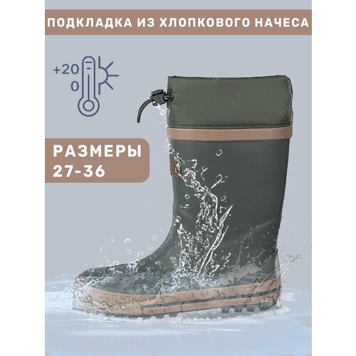 Сапоги NIKASTYLE 16м15424, размер 27, хаки сапоги nikastyle 16м15424 размер 30 розовый