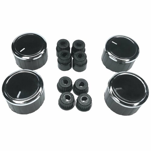 Комплект универсальных ручек управления для газовых плит, духовых шкафов, 4шт. Черные