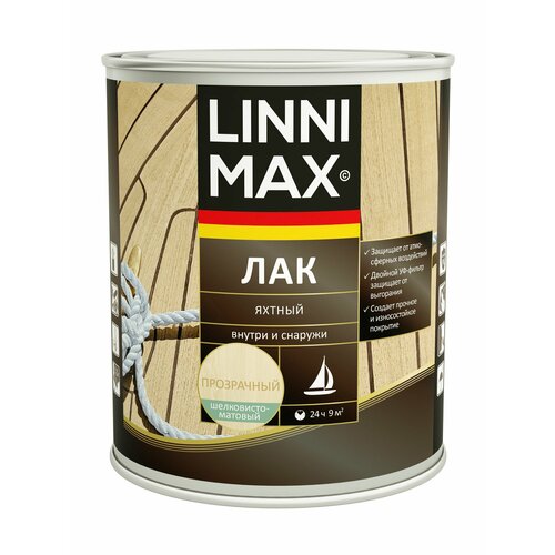 Лак алкидно-уретановый LINNIMAX Лак Яхтный шелковисто-матовый 075 л 1099₽