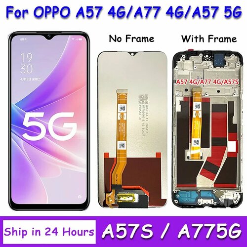 6,56-дюймовый экран для Oppo A57 A77 4G/5G CPH2387 PFTM20 CPH2385 CPH2339 ЖК-экран A57S + сенсорная панель, замена дигитайзера, A57S LCD