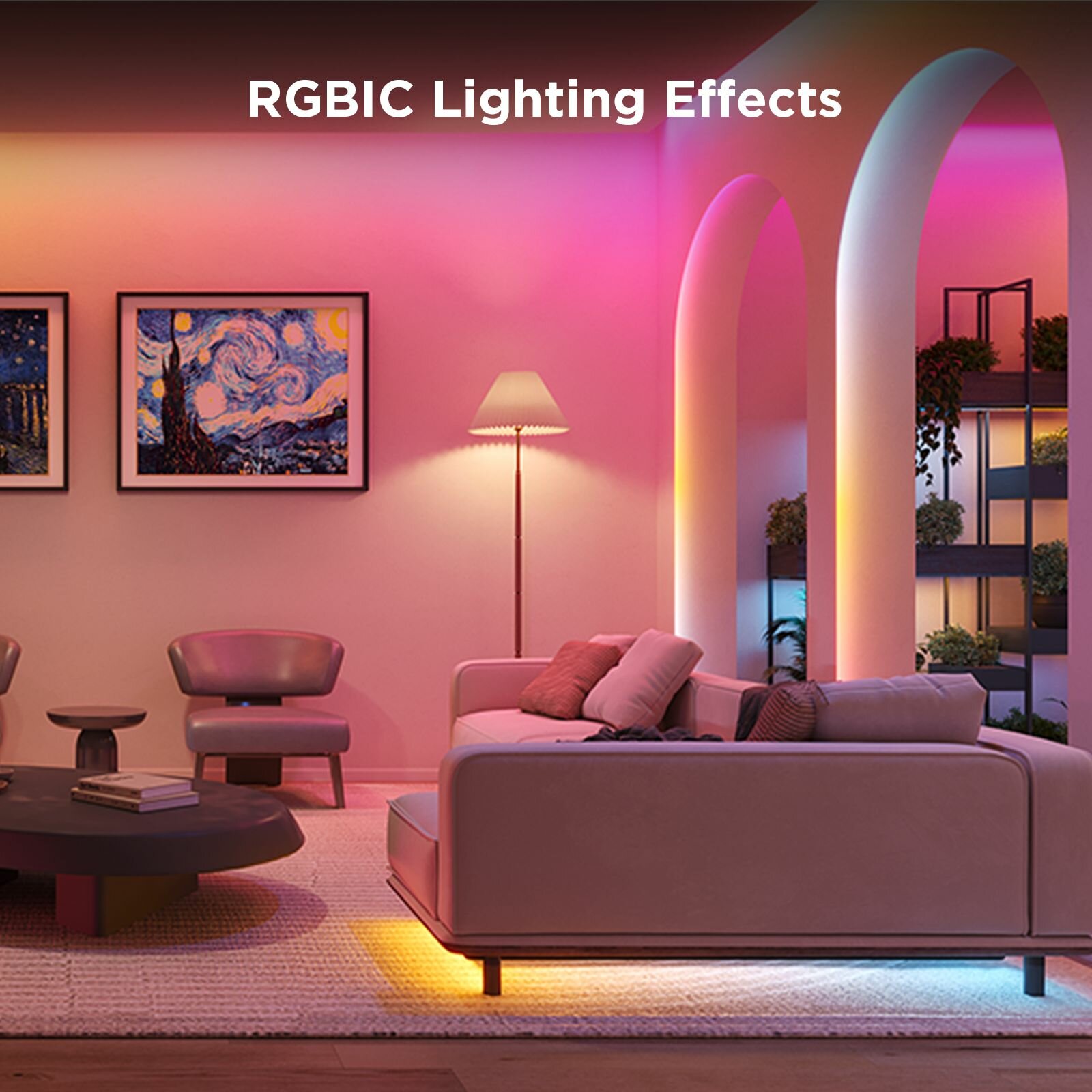 Cветодиодная лента RGB Govee RGBICW LED Strip Lights с поддержкой Matter H612CCD1, умная LED подсветка 10 метров — фото 1