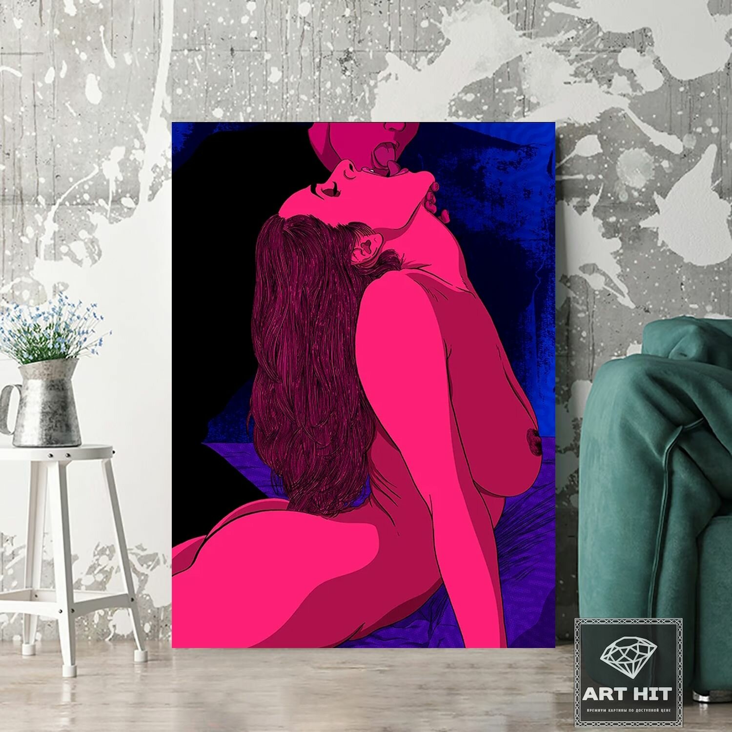 Голая девушка, картины 18+, из коллекции "Эротика и секс", 30х40 см.