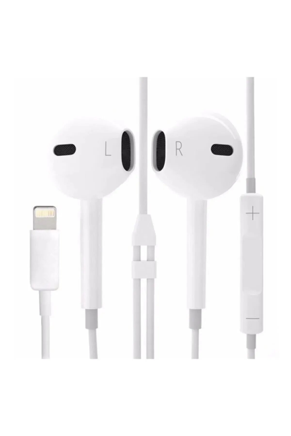 Проводные наушники APPLE Lightning для IPHONE, микрофон, регулировка громкости. белый/white — фото 1