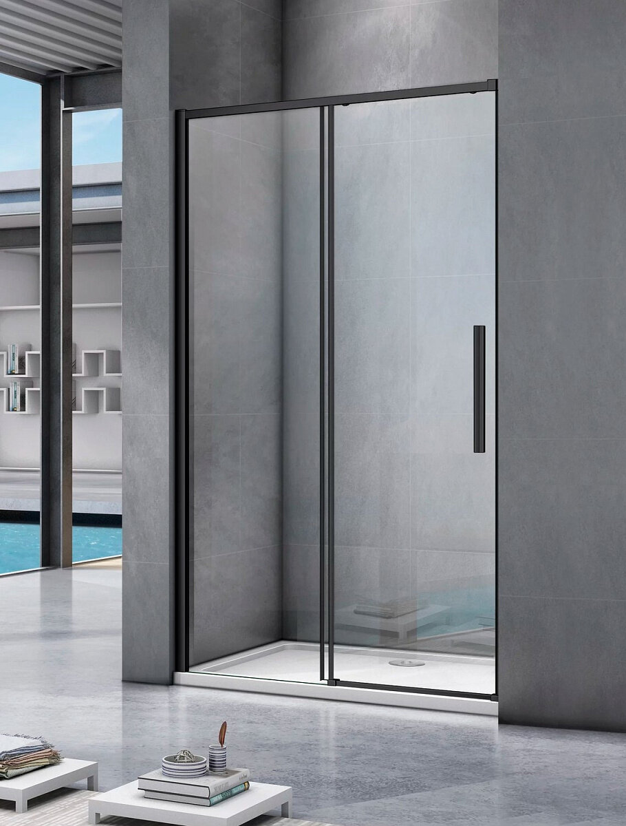 Душевая дверь Good Door IDEA WTW-120-C-B стекло прозрачное/профиль черный