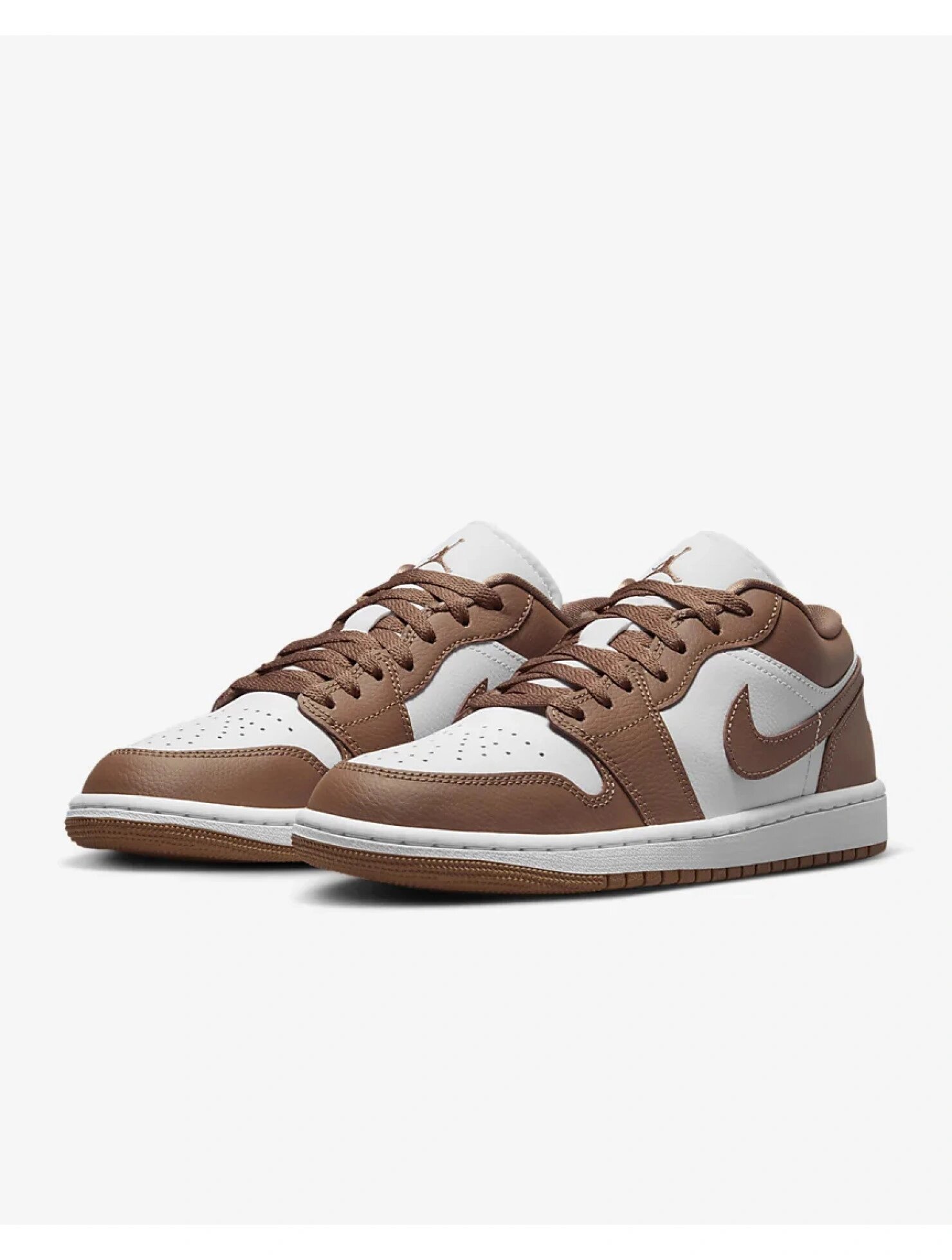 Кроссовки NIKE Air Jordan 1 Low, полнота B (US)/ на среднюю стопу, размер 42,5 EU (27 cm), brown — фото 1