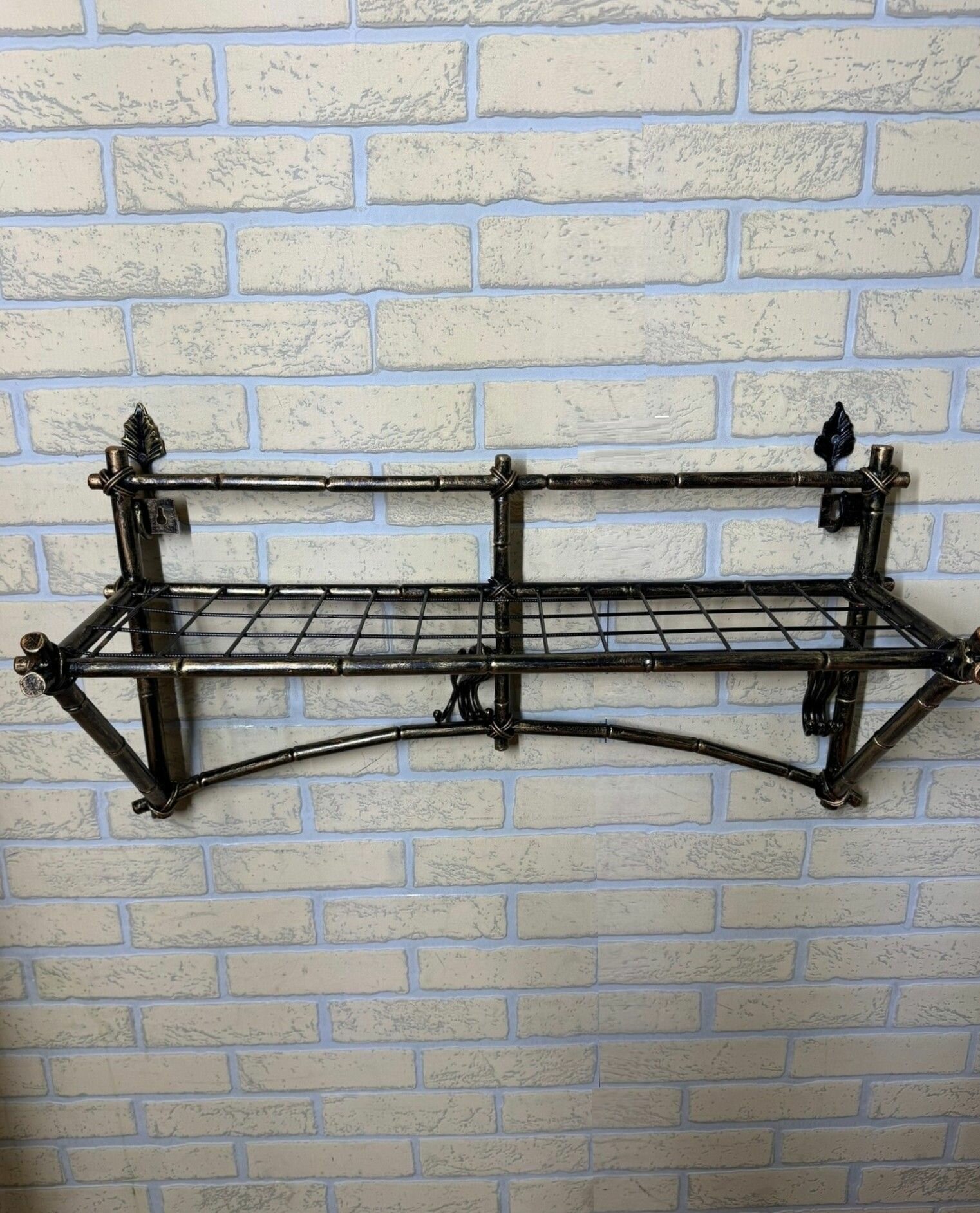 Вешалка настенная, кованая, Студия кованой мебели Нива, цвет черный/медь — фото 1