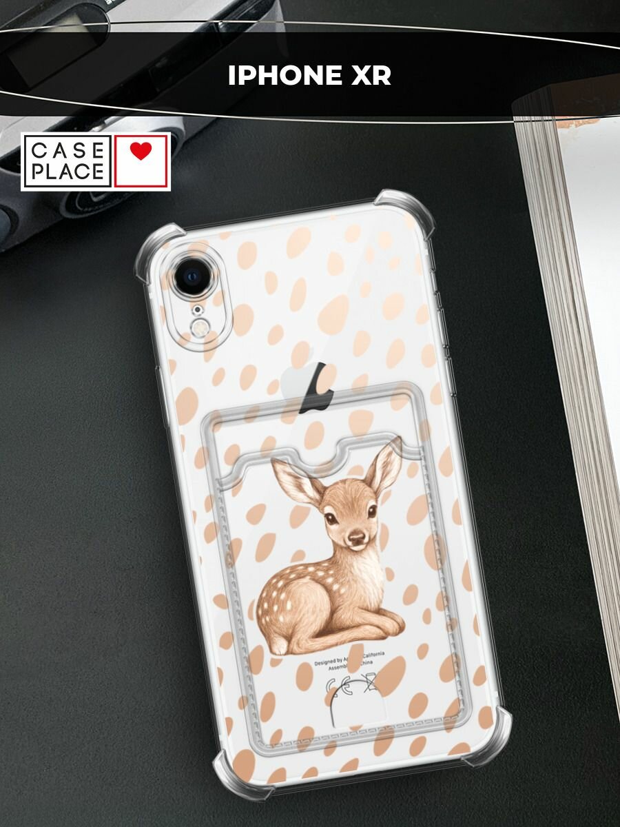 Чехол на Apple iPhone XR (Айфон XR) с картой и принтом Милый Бэмби 2