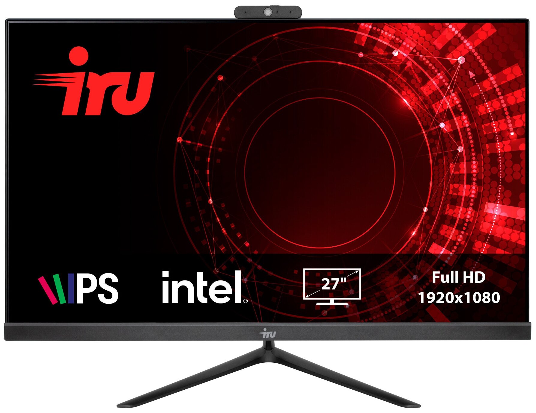 Моноблок IRU Office 27IH5 27" Full HD i5 11400 (2.6) 8Gb SSD240Gb UHDG 730 Free DOS GbitEth WiFi BT 120W Cam черный 1