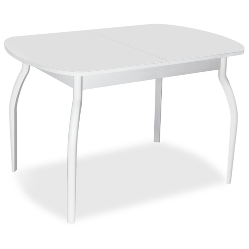 фото Стол со стеклом раздвижной palermo 120 white. размеры стола (дхшхв): 120(152)х80х75 см форма