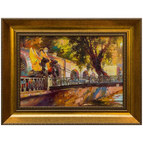 фото Картина маслом "банковский мост. золотое сияние" боем русская живопись