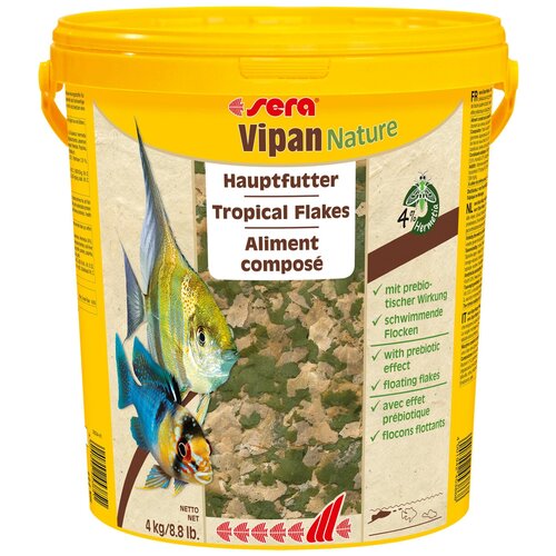 SERA VIPAN NATURE XL корм крупные хлопья для рыб основной (1 л)