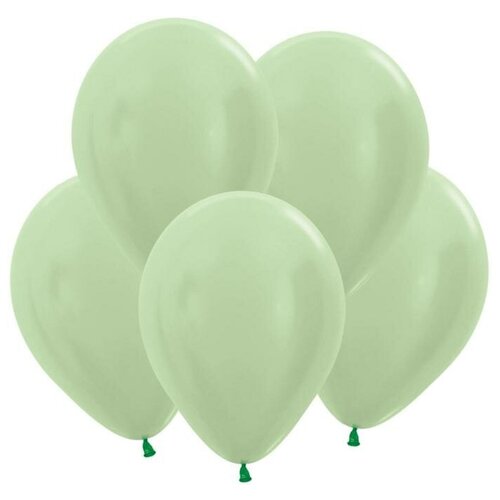 фото Шар латексный 12" перламутр, светло-зелёный, набор 50 шт. mikimarket