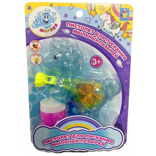 фото Мыльные пузыри "мы-шарики! единорог", пистолет со световыми эффектами, 50 мл, арт. т17252 1 toy