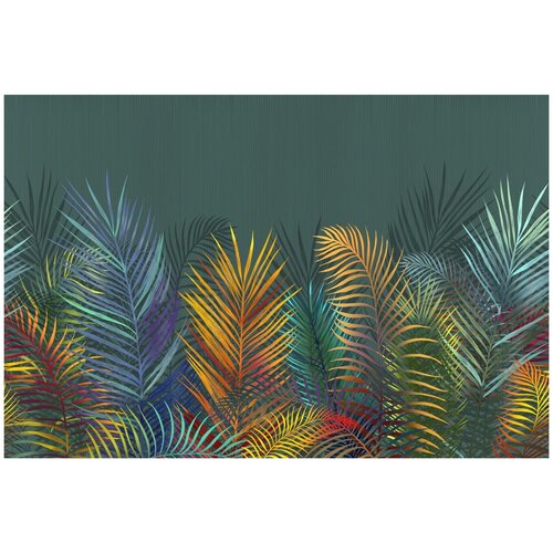 Фотообои Уютная стена Яркие листья пальмы 410х270 см Бесшовные Премиум (единым полотном)