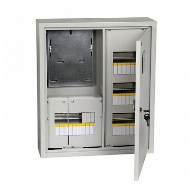 Распределительный шкаф ЩУРн, 24 мод, IP31, навесной, сталь, серая дверь, с клеммами | код. MKM32-N-24-31-ZO | IEK (3шт. в упак.)