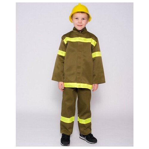 Купить Костюм Пожарный детский Фабрика Бока 30-34 (122-134 см) (каска, куртка, штаны), Карнавальные костюмы