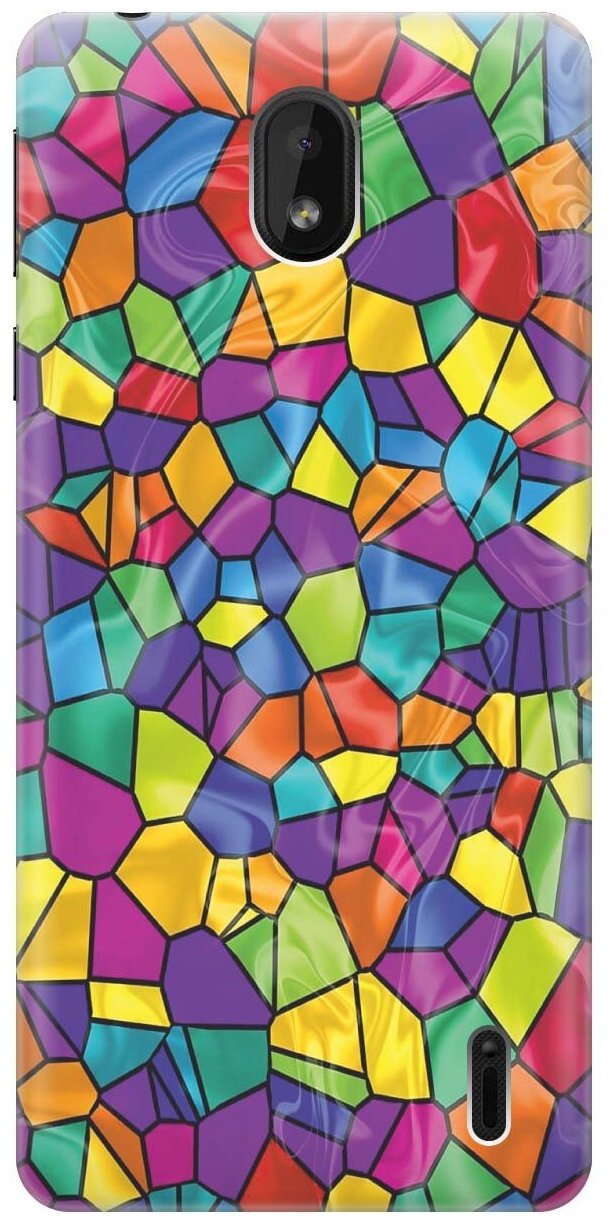 GOSSO Ультратонкий силиконовый чехол-накладка для Nokia 1 Plus с принтом "Яркая мозаика"