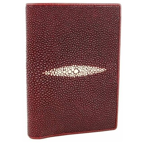 классическое мужское портмоне из кожи ската Портмоне Exotic Leather, фактура зернистая, красный