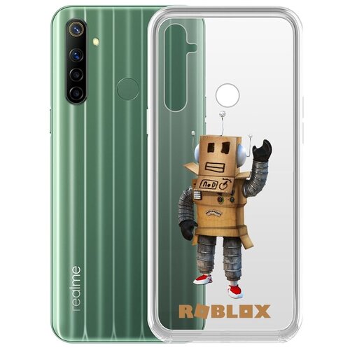 чехол накладка krutoff clear case roblox мистер робот для realme c20 Чехол-накладка Krutoff Clear Case Roblox-Мистер Робот для Realme 6i