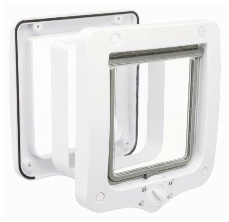 Дверца для кошек и собак Trixie 4-Way Flap Door, размер 20х22см., серый - фотография № 2