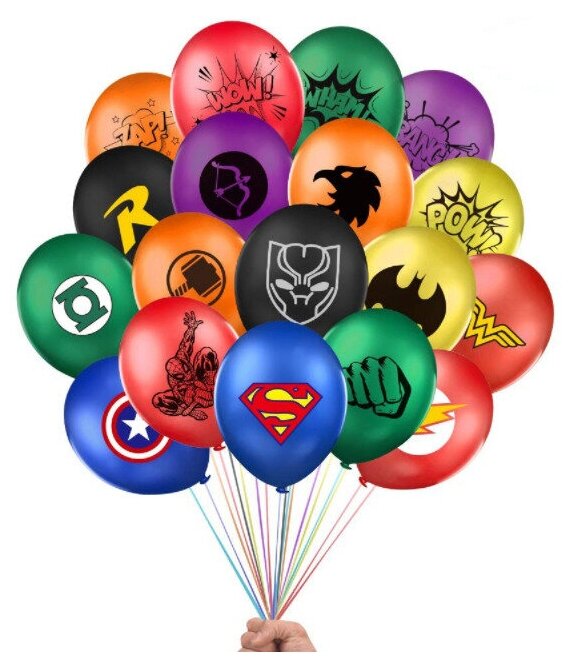 Набор воздушных шариков Fantasy Earth супергероев Marvel 12 шт