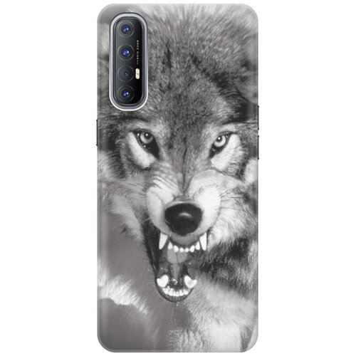 фото Ультратонкий силиконовый чехол-накладка для oppo reno3 pro с принтом "волчий оскал" gosso