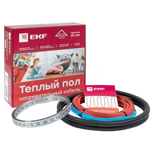 EKF PROxima Теплый пол нагревательный кабель 375Вт 27 м 25 м2 nk-375 7 шт 53800₽
