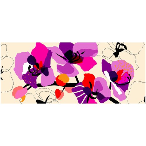 Фотообои Уютная стена Шикарный абстрактный фон с цветами 640х270 см Бесшовные Премиум (единым полотном)