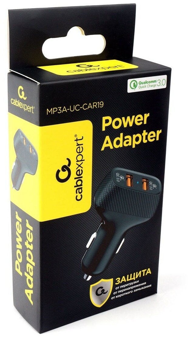 Автомобильное зарядное устройство Cablexpert MP3A-UC-CAR19, 2хUSB Type-A 36Вт, QC - фото №3