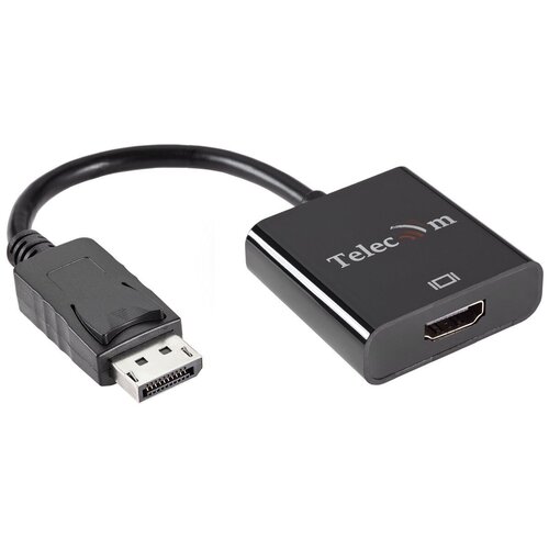 Переходник/адаптер Telecom DisplayPort (m) - HDMI (f) (TA555), 0.15 м, черный переходник адаптер telecom mini displayport hdmi ta6055 0 2 м белый