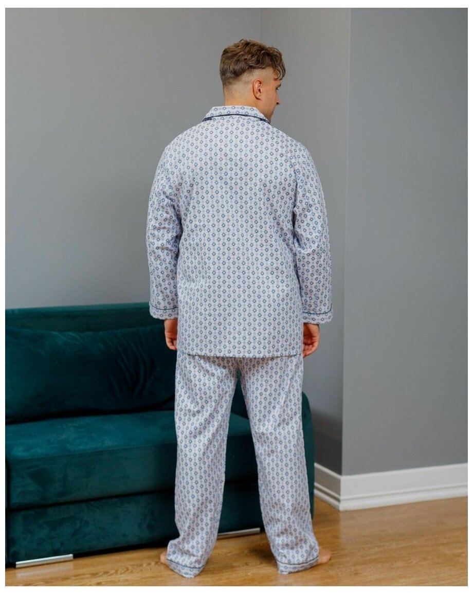 Пижама мужская со штанами и рубашкой фланелевая - фотография № 8