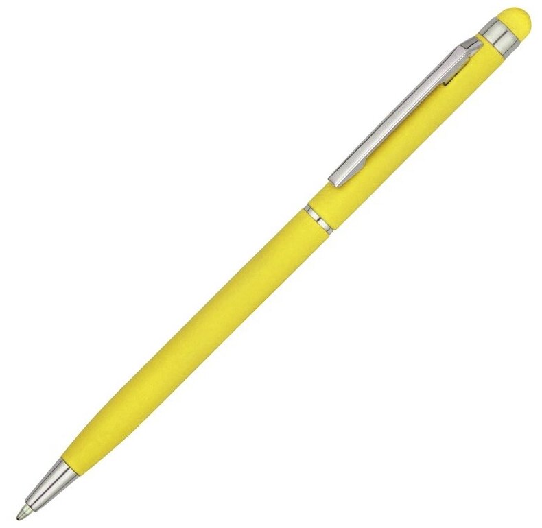Ручка-стилус шариковая Jucy Soft с покрытием soft touch желтый