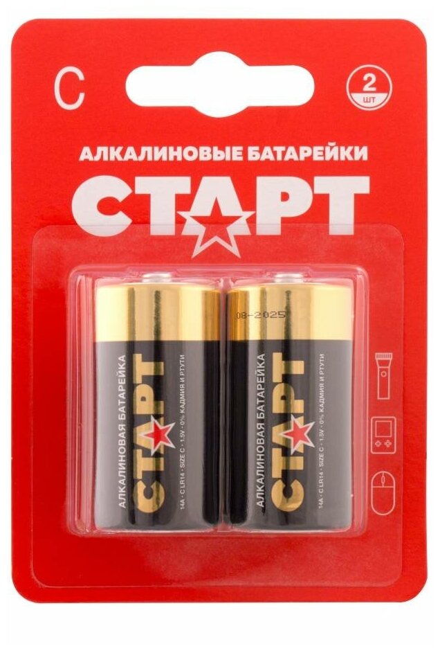 Батарейка C LR14 2 шт старт LR14-BL2