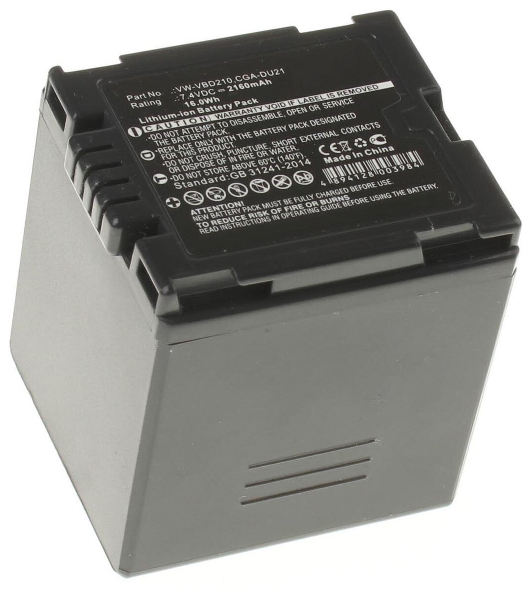 Аккумуляторная батарея iBatt 2160mAh для Hitachi, Panasonic CGA-DU06, CGR-DU21, VW-VBD070, CGR-DU07, CGR-DU14, CGR-DU12, CGR-DU31, DZ-BP14S