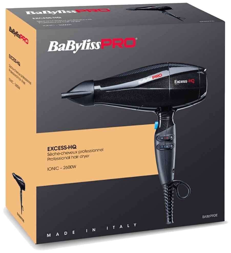 Фен BaByliss Pro Excess HQ Ionic 2600w - фотография № 4