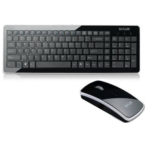 мышь беспроводная компактная черная Клавиатура и мышь Delux K1500+M125 Black wireless