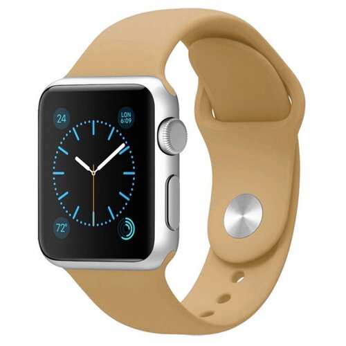 Ремешок для Apple Watch 42/44/45 mm силиконовый, коричневый