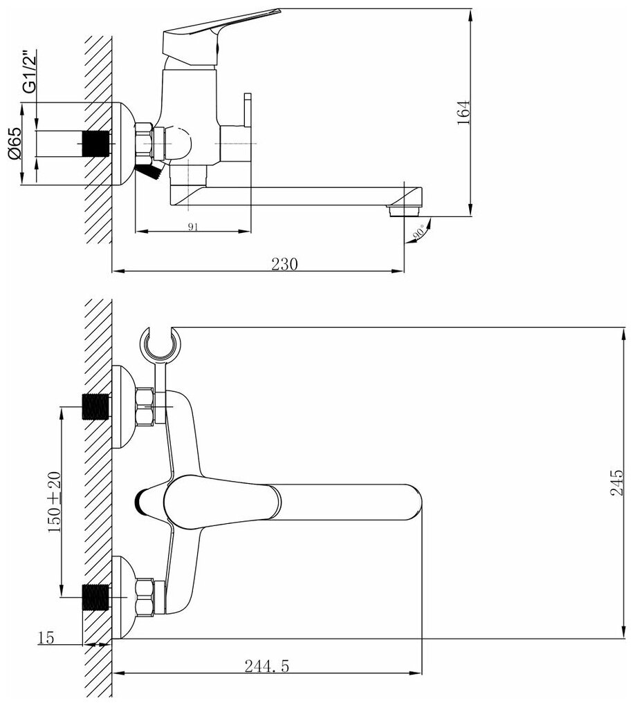 Смеситель Lemark Partner LM6513C универсальный