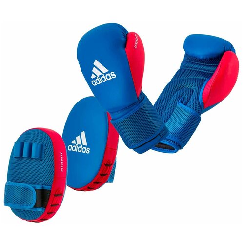 Боксерский набор детский KIDS BOXING KIT 2 adidas BTTK02, цвет:сине-красный,размер:8oz