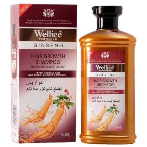 Wellice, Шампунь Professional Ginseng для роста волос Женьшень, 400 мл