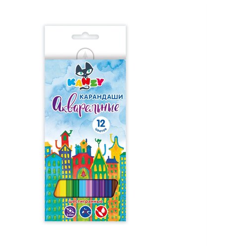 фото Kanzy wcp-1012 набор акварельных карандашей сказочный город 12 цв. 2 шт.